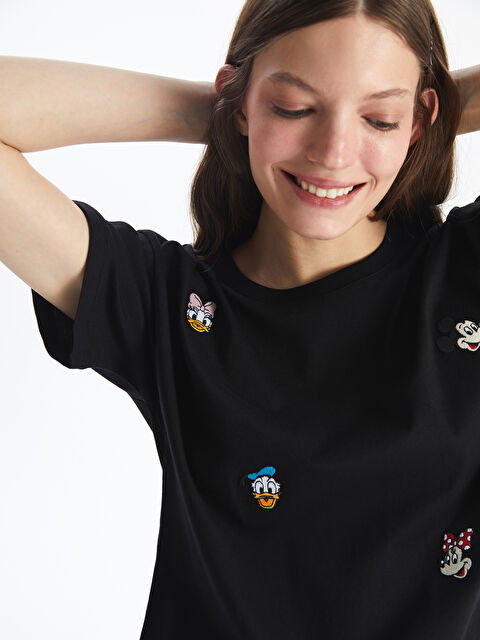 XSIDE Mickey ve Arkadaşları Nakışlı Kadın Tişört - S5GV99Z8-CVL