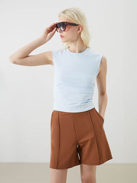 LCW Vision Bisiklet Yaka Büzgülü Bluz - S5GY26Z8-QWQ