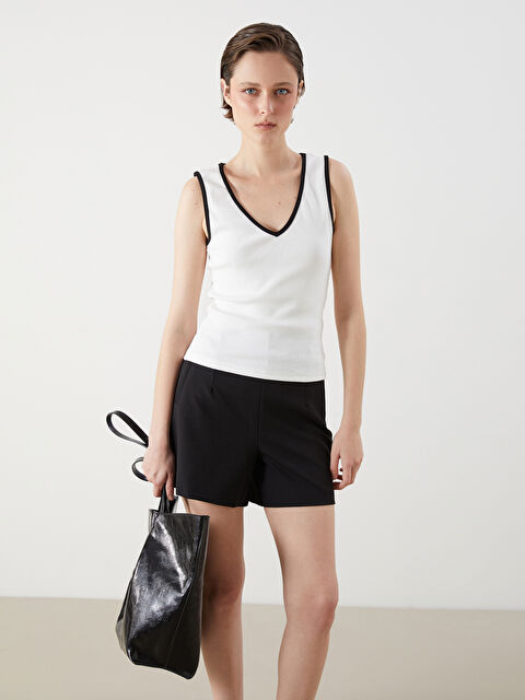 LCW Vision V Yaka Dokulu Kadın Atlet - S5GY30Z8-R9J