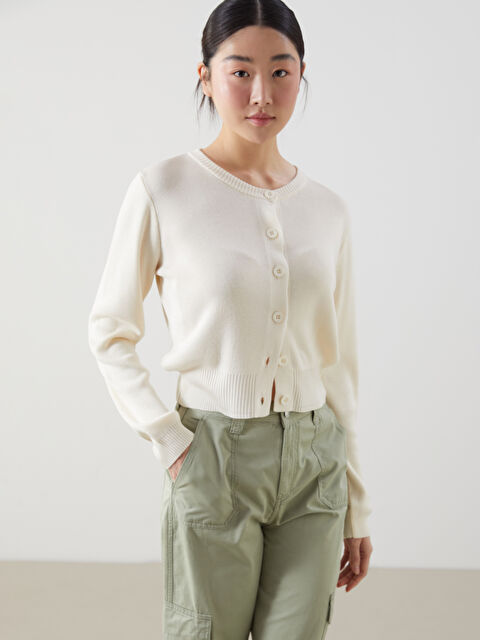 XSIDE Bisiklet Yaka Kadın Triko Hırka - S5GY80Z8-R9J