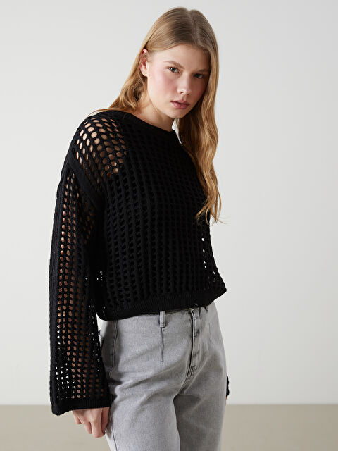 XSIDE Bisiklet Yaka Ajurlu Kadın Triko Kazak - S5GY97Z8-CVL