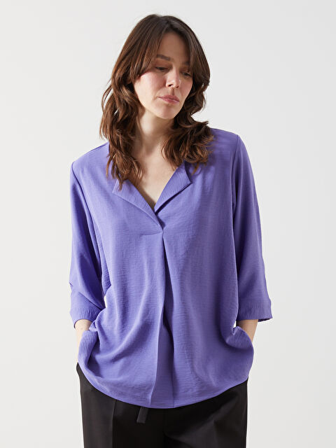 LCWAIKIKI Classic بلوزة عنق دوبل بريستد نساء - S5H098Z8-H3P