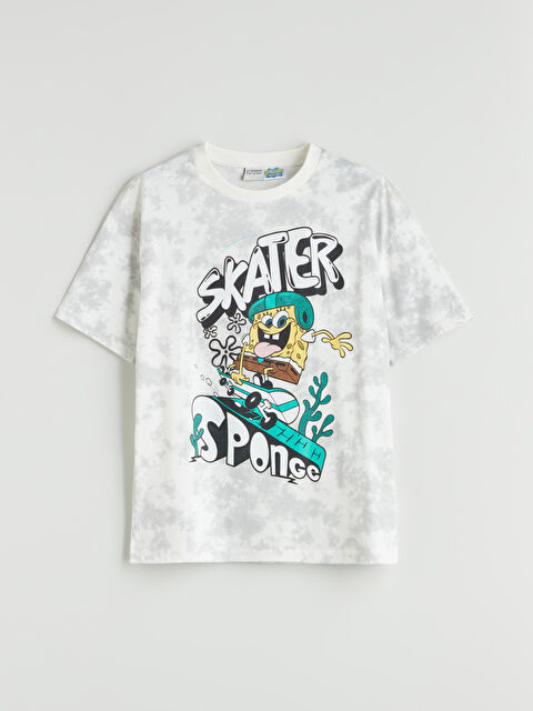 LCW Kids Bisiklet Yaka Sünger Bob Baskılı Erkek Çocuk Tişört - S5H137Z4-LU7