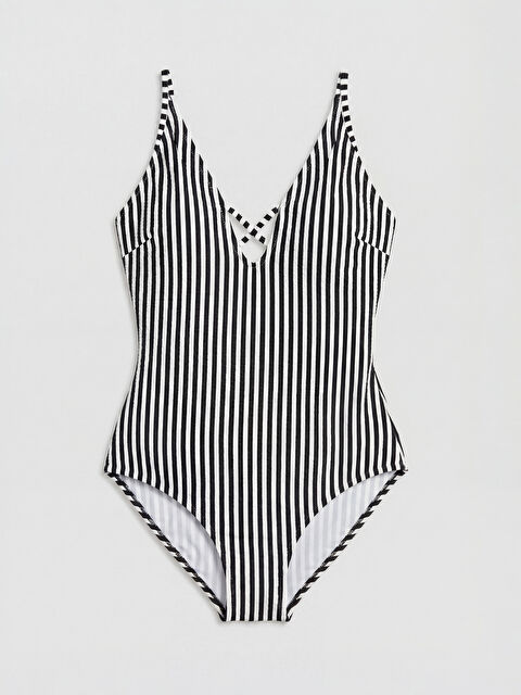 LCW DREAM V Yaka Çizgili Kadın Mayo