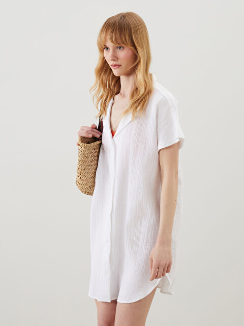 LCW DREAM Gömlek Yaka Kadın Plaj Elbisesi - S5H203Z8-FFB