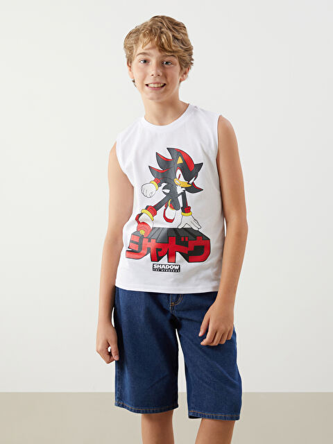 LCW Kids Bisiklet Yaka Sonic Baskılı Erkek Çocuk Atlet - S5H228Z4-FFB