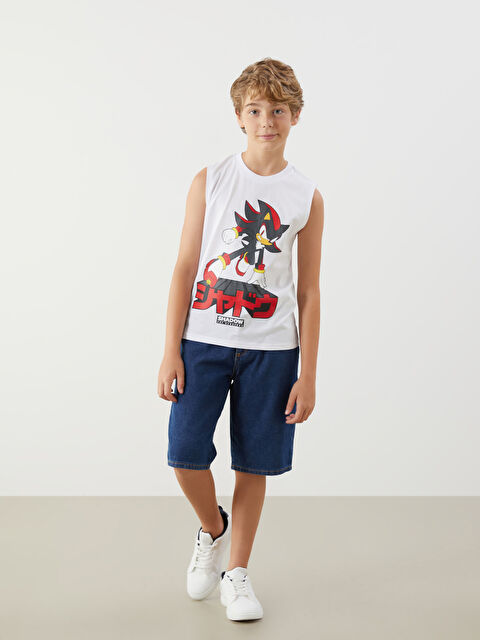 LCW Kids Crew Neck Sonic Printed Boys' Tank Top -S5H228Z4
