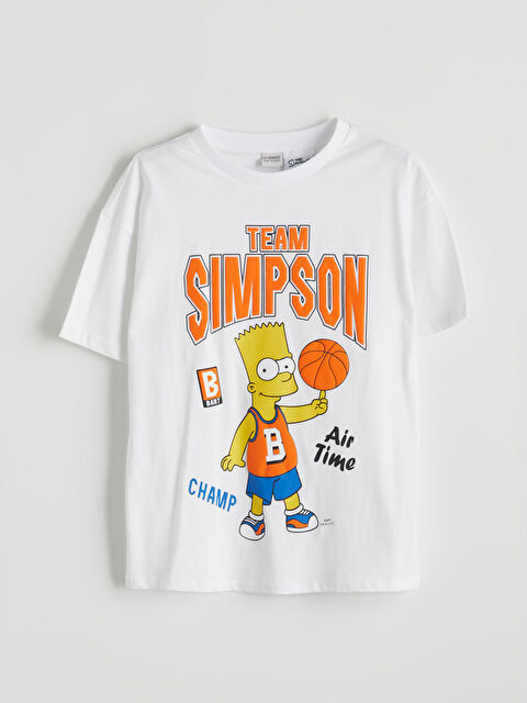 LCW Kids Bisiklet Yaka Simpson Baskılı Erkek Çocuk Tişört - S5H230Z4-FDU