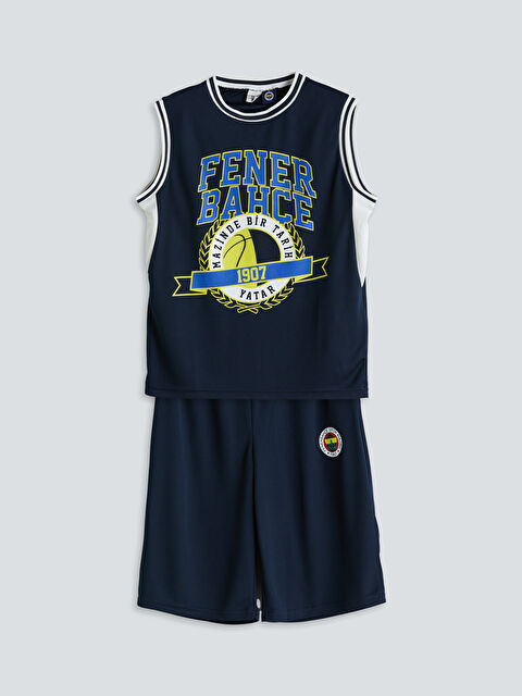 LCW Kids Bisiklet Yaka Fenerbahçe Baskılı Erkek Çocuk Atlet ve Şort - S5H254Z4-YGH