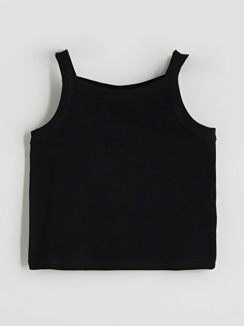 LCW Kids Askılı Kare Yaka Fitilli Kız Çocuk Atlet