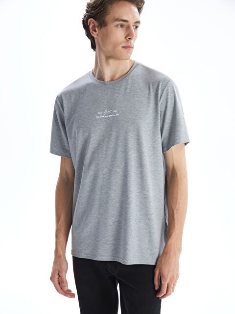 LCW ECO Muška Majica Od Češljanog Pamuka Okruglog İzreza Sa Štampanim Motivom Kratkih Rukava