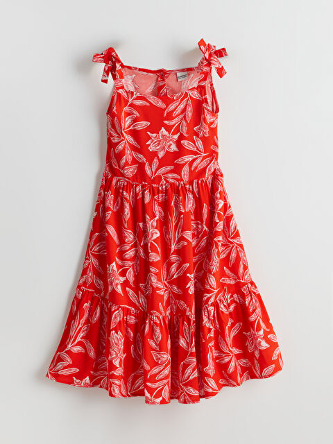 LCW Kids Printed Layered Girls' Dress - S5H299Z4-LSN