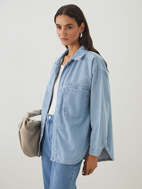 LCW Modest Kadın Jean Gömlek Ceket - S5H333Z8-311