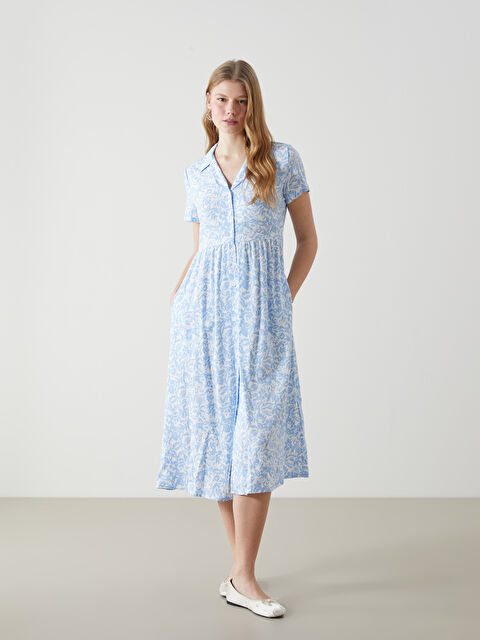 XSIDE Çiçekli Kadın Gömlek Elbise - S5H337Z8-LQQ