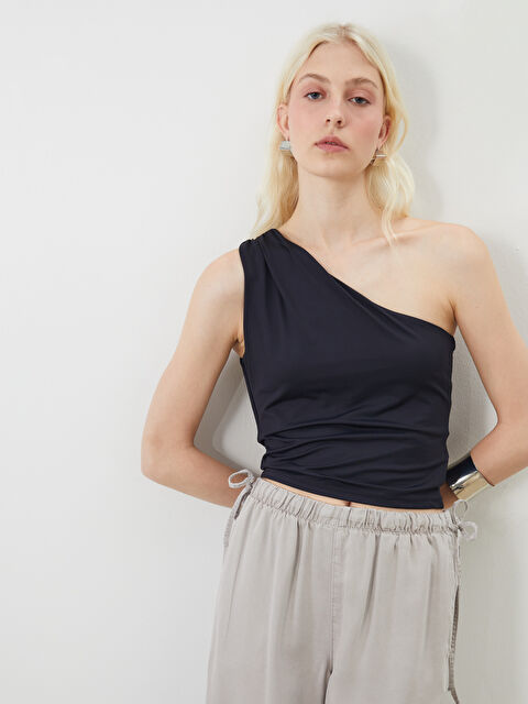 LCW Vision Tek Omuz Büzgülü Bluz - S5H356Z8-CVL