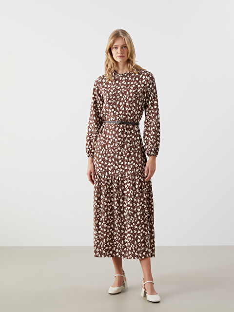 LCW Modest Dik Yaka Desenli Elbise - S5H362Z8-LQY