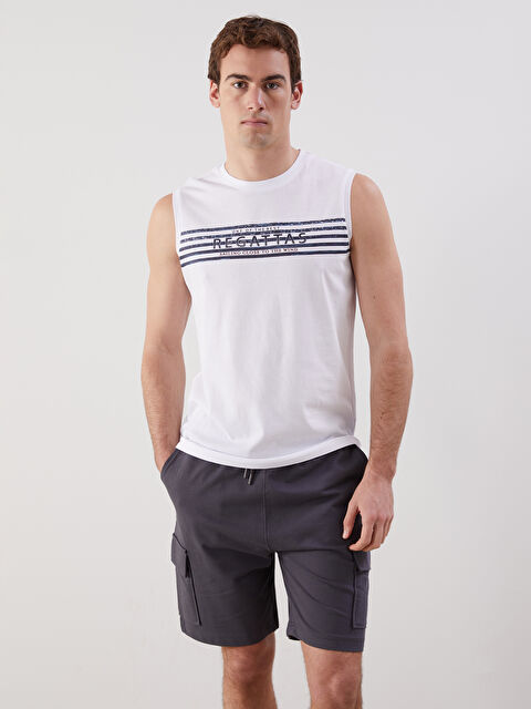 LCWAIKIKI Classic Bisiklet Yaka Baskılı Erkek Kolsuz Tişört - S5H366Z8-Q6K