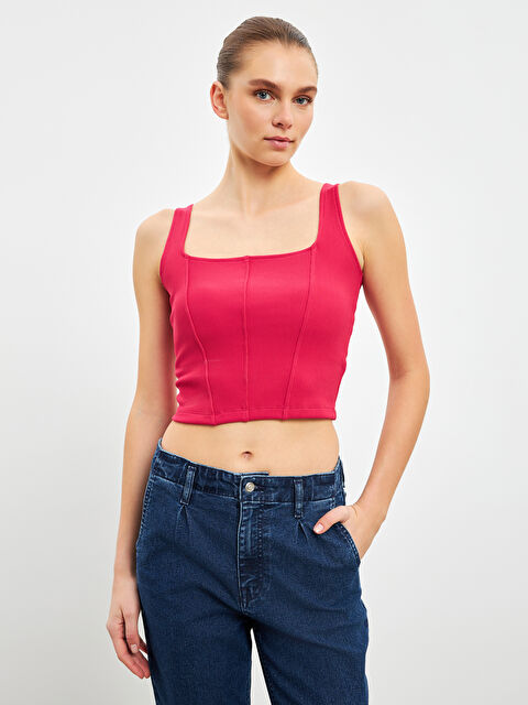 LCWAIKIKI Classic Square Collar Women's Crop Top - S5H369Z8-R28