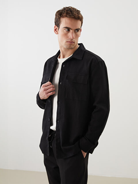 LCW Vision Regular Fit Uzun Kollu Erkek Gömlek Ceket - S5H371Z8-CVL