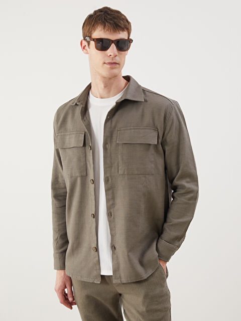 LCW Vision Regular Fit Uzun Kollu Erkek Gömlek Ceket - S5H371Z8-Z3V