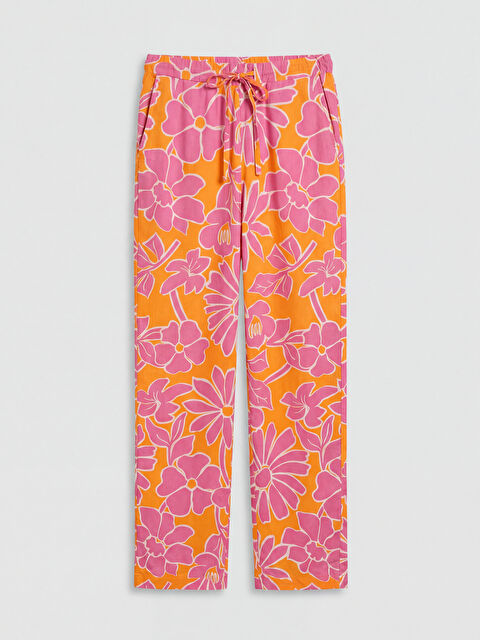 LCW Kids Elasticated Waist Printed Girls' Trousers - S5H390Z4-LSR