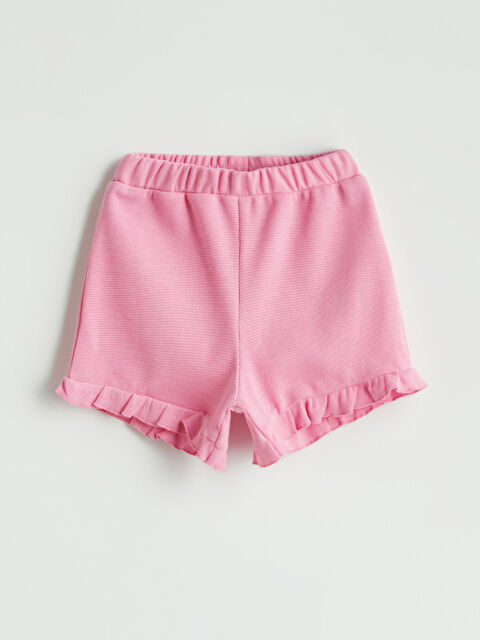 LCW baby Beli Lastikli Kız Bebek Şort - S5H490Z1-VHJ