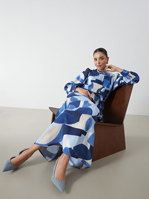 LCWAIKIKI Classic Bisiklet Yaka Desenli Elbise - S5H532Z8-MRN