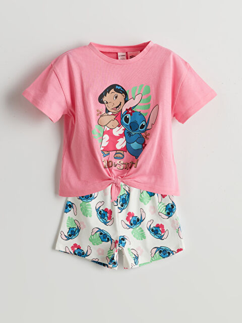 LCW Kids Stitch Baskılı Kız Çocuk Şort - S5H564Z1-LRA