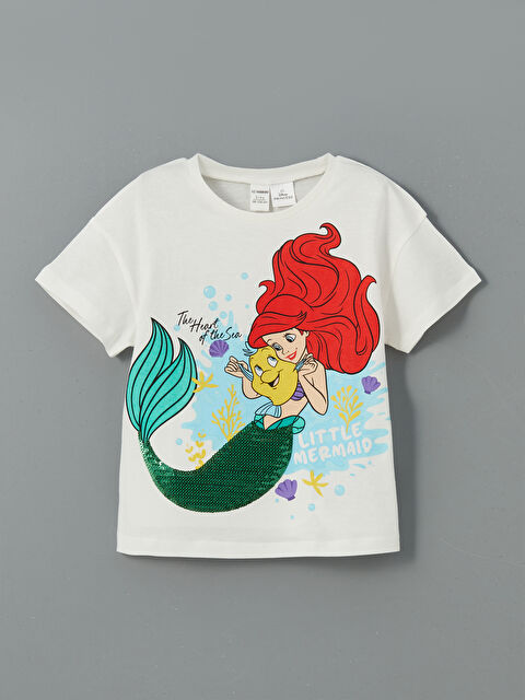 LCW Kids Deniz Kızı Ariel Baskılı Kız Çocuk Tişört - S5H570Z1-R9J