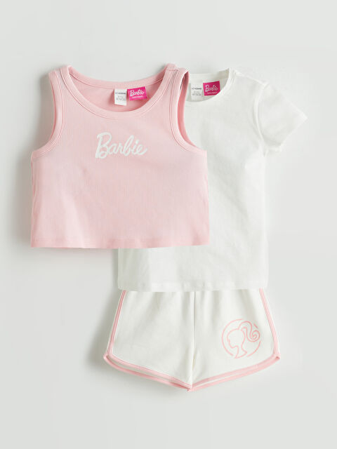 LCW Kids Barbie Imprimat pentru Fete Set 3-Bucăți - S5H598Z1-G0G