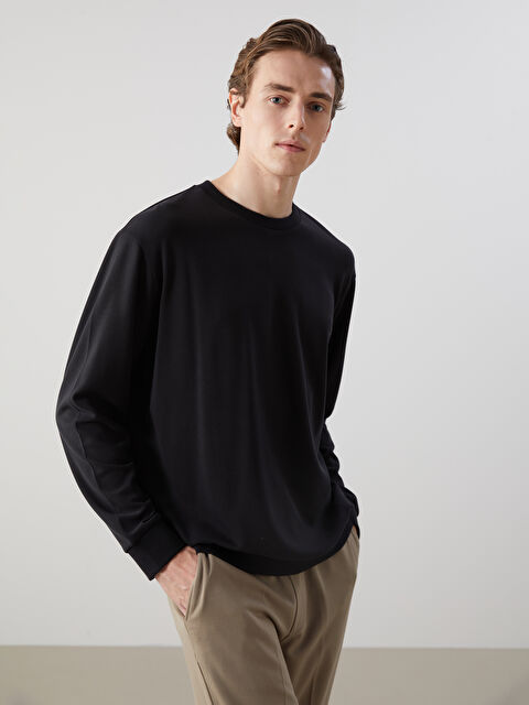 LCW Vision Bisiklet Yaka Uzun Kollu Erkek Sweatshirt - S5H617Z8-CVL