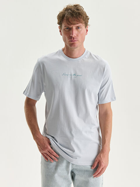 LCWAIKIKI Classic Crew Neck Printed Jersey Men's T-Shirt - S5H742Z8-GAJ