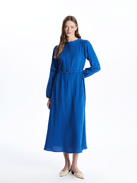 LCWAIKIKI Classic Hakim Yaka Müslin Elbise - S5H754Z8-Z0C