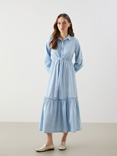 LCW Modest Gömlek Yaka Kadın Jean Elbise - S5H766Z8-311