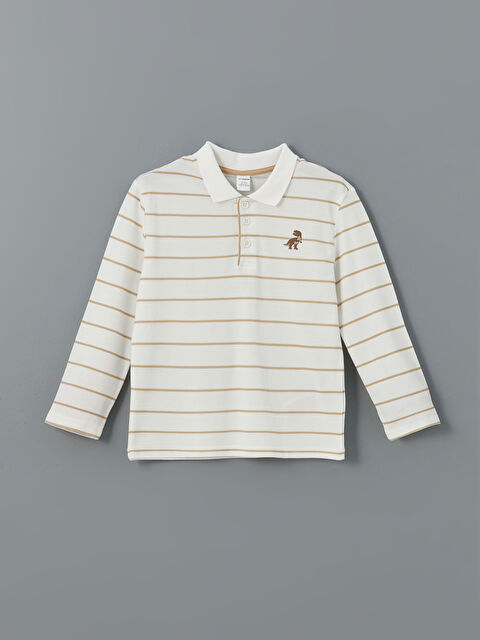 LCW Kids Polo Yaka Çizgili Erkek Çocuk Tişört - S5H773Z1-LRA