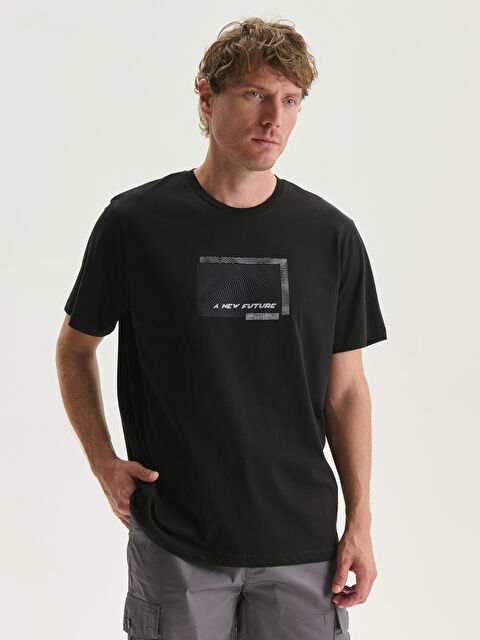 LCWAIKIKI Classic Crew Neck Printed Jersey Men's T-Shirt - S5H803Z8-CVL