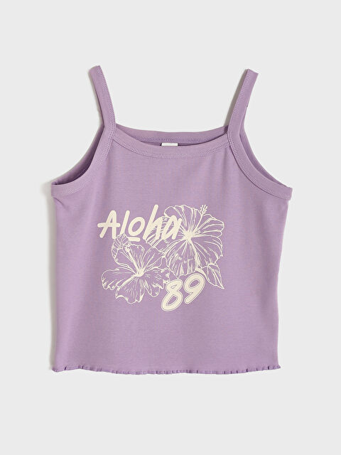 LCW Kids Square Collar Printed Girls' Vest - S5H812Z4-G3W