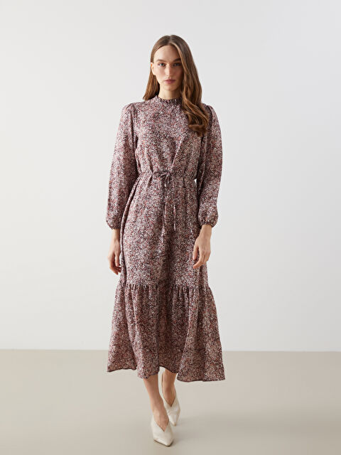 LCWAIKIKI Classic Dik Yaka Desenli Kadın Elbise - S5H923Z8-LQJ