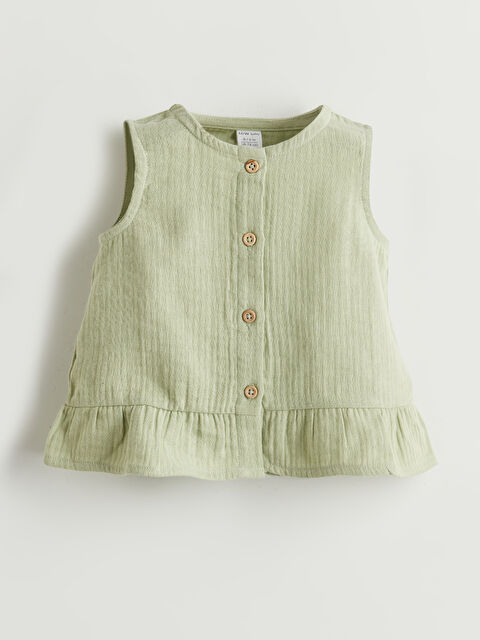 LC WAIKIKI  Bisiklet Yaka Fırfırlı Kız Bebek Bluz - S5H967Z1-FJY