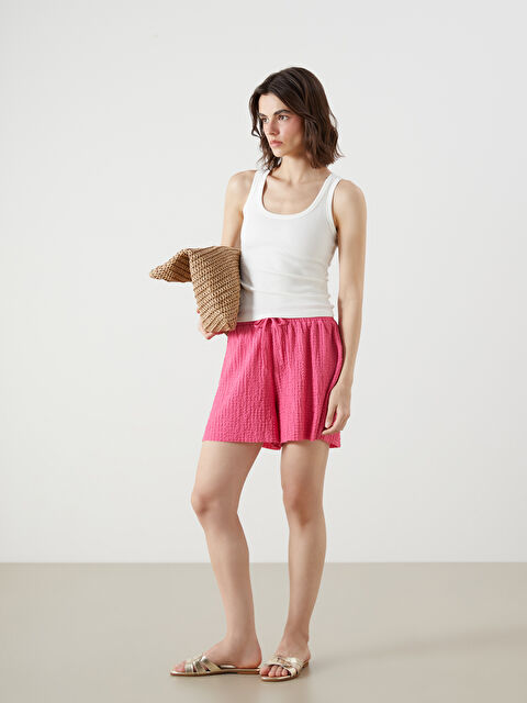 LCW Vision Beli Lastikli Dokulu Kadın Şort - S5H973Z8-GQW