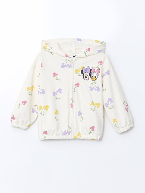 LCW Kids Kapüşonlu Minnie Mouse Baskılı Kız Çocuk Fermuarlı Sweatshirt - S5H994Z1-LRA