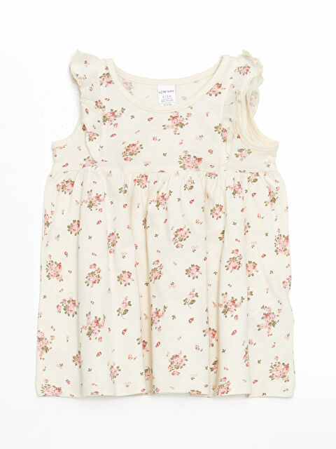 LCW baby Crew Neck Floral Baby Girls' Dress - S5HA20Z1-LRB