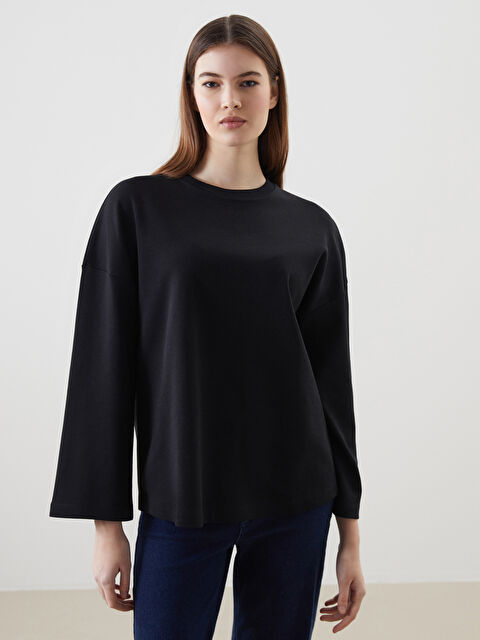 LCW Modest Bisiklet Yaka Kadın Sweatshirt Tunik - S5HA37Z8-CVL