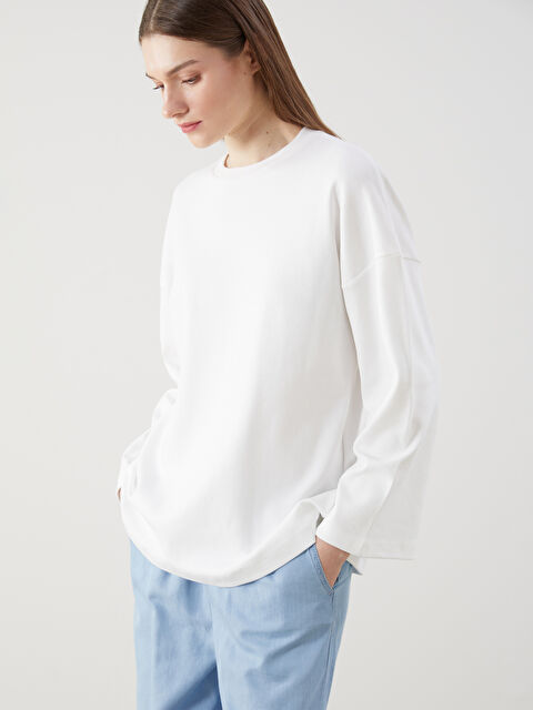 LCW Modest Bisiklet Yaka Kadın Sweatshirt Tunik - S5HA37Z8-R9J