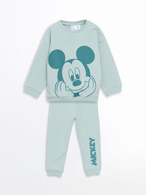 LCW baby Mickey Mouse Baskılı Erkek Bebek Sweatshirt ve Eşofman Alt 2'li - S5HB11Z1-YXR