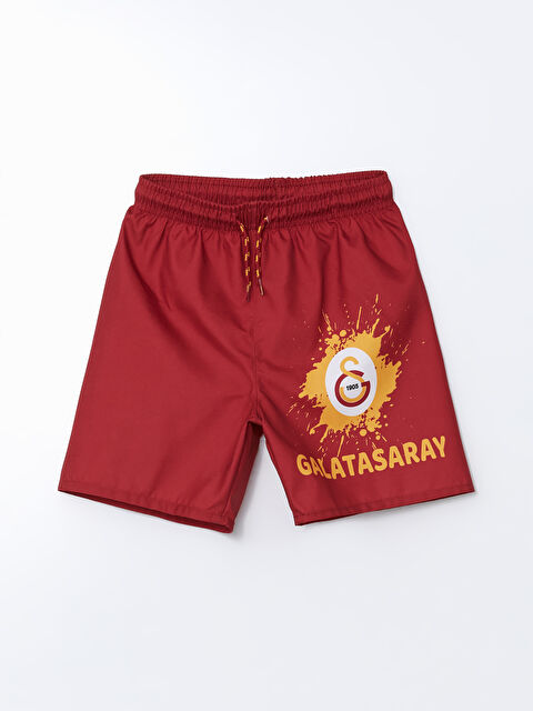 LCW Kids UV Korumalı Beli Lastikli Galatasaray Baskılı Erkek Çocuk Deniz Şortu - S5HB45Z4-J4N