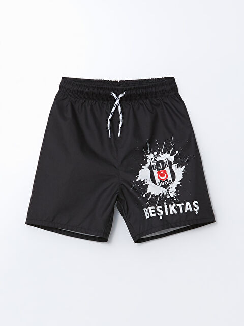 LCW Kids Beli Lastikli UV Korumalı Beşiktaş Baskılı Erkek Çocuk Deniz Şortu - S5HB46Z4-CVL