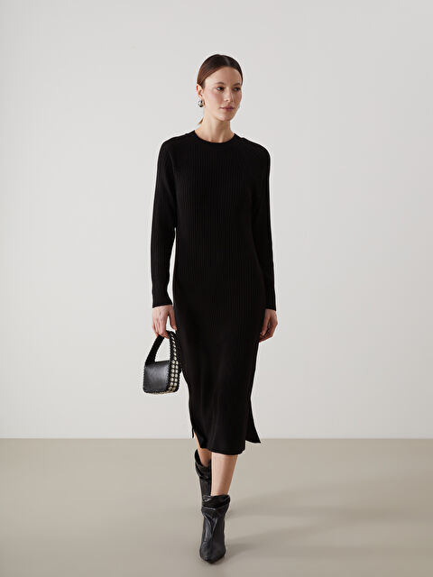 LCWAIKIKI Classic Bisiklet Yaka Kadın Triko Elbise - S5HC36Z8-CVL