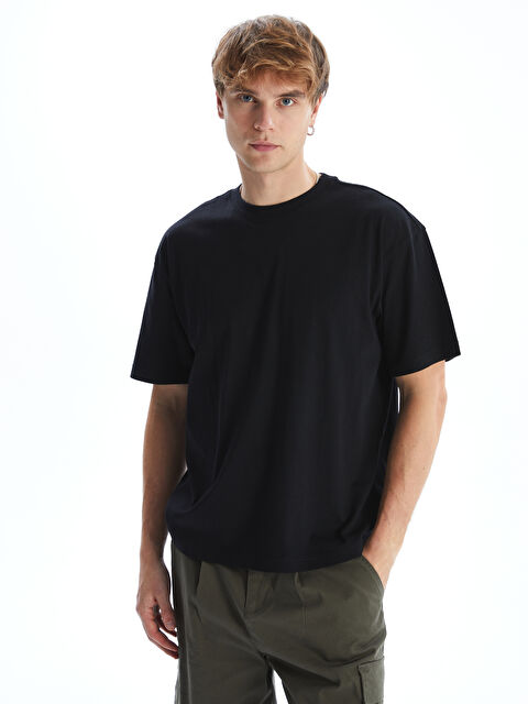 XSIDE Bisiklet Yaka Düz Penye Erkek Tişört - S5HD12Z8-CVL