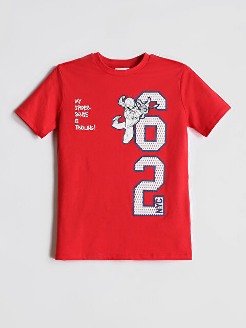 LCW Kids Crew Neck Spider-Man Printed Boys' T-Shirt - S5HD16Z4-HMW